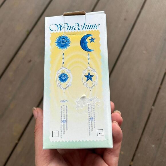 New in box from 2004 vintage Y2K 2000s retro Blue moon and star wind chime - Picture 7 of 8